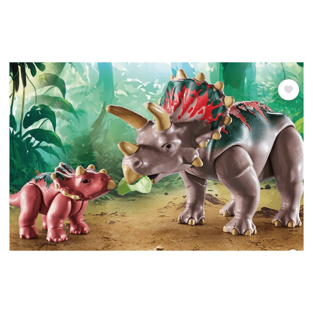 Playmobil 4 Plus Dinos - Triceratops Family