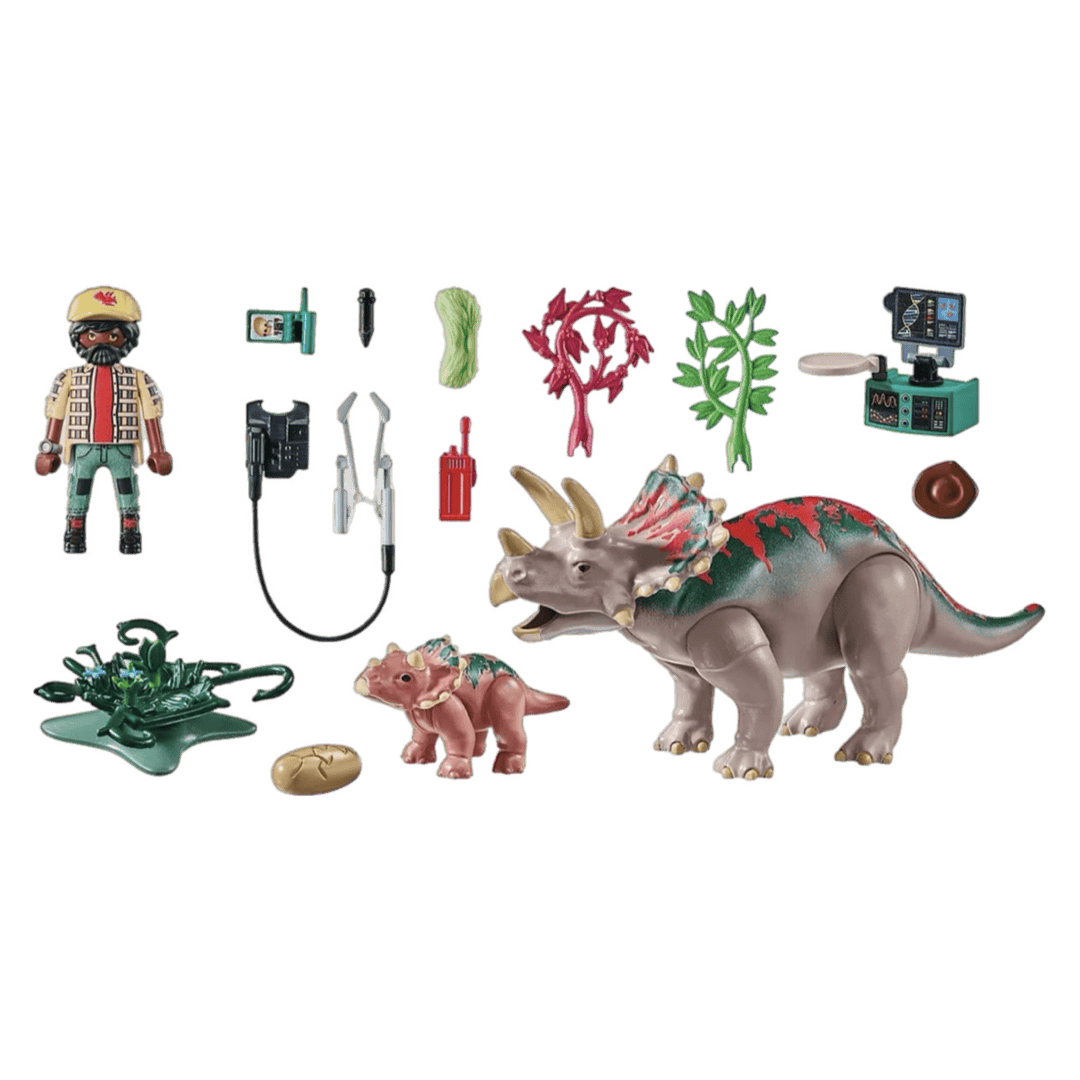 Playmobil 4 Plus Dinos - Triceratops Family
