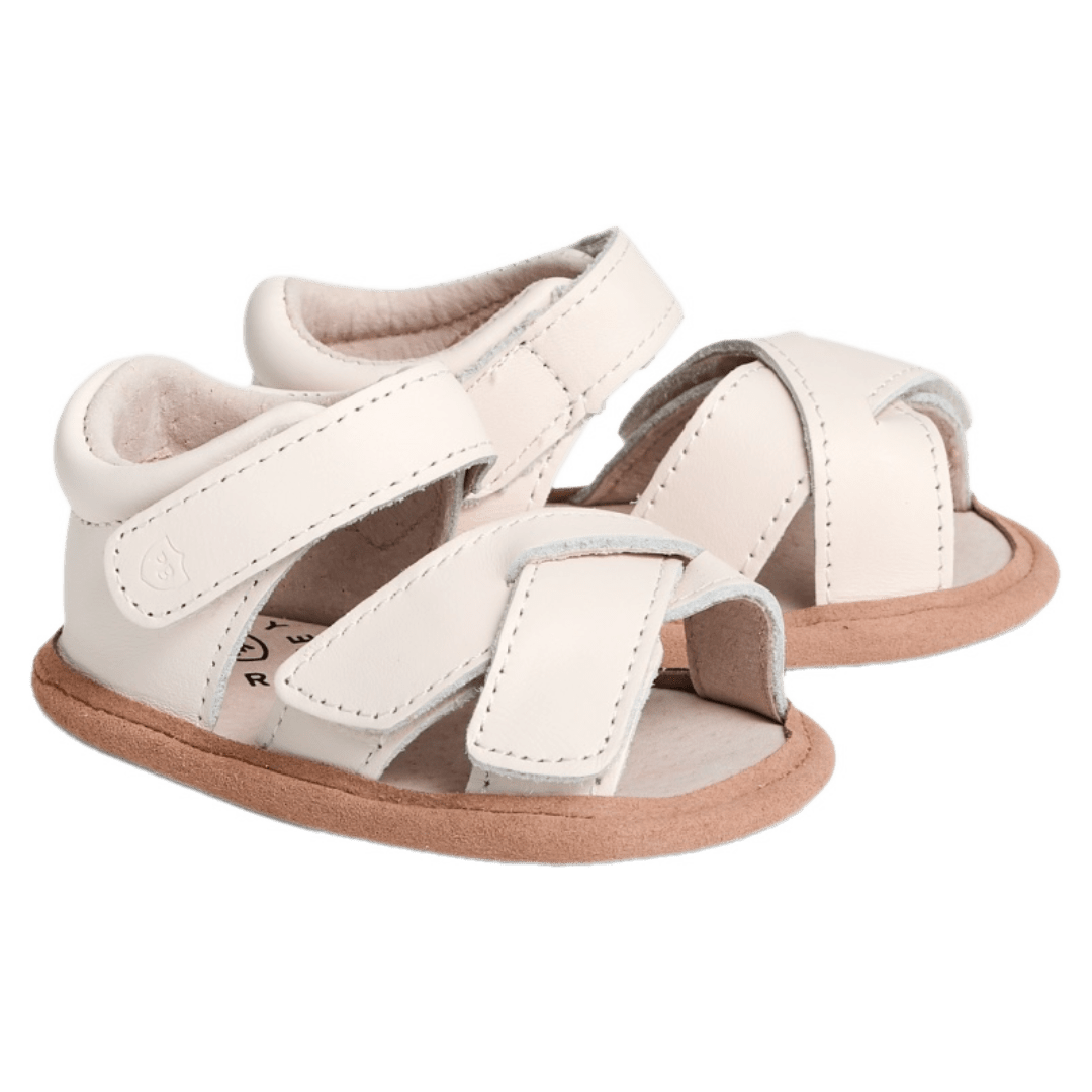 Pretty Brave Size Medium to XLarge Criss-Cross Sandal - Stone