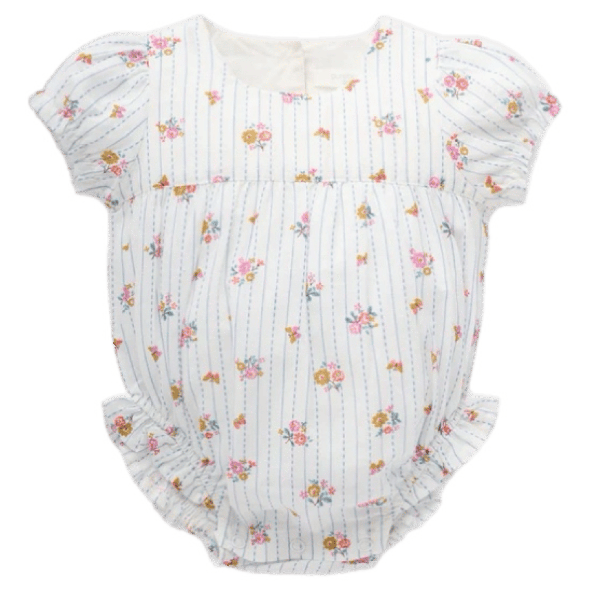 Pure Baby 0-3 Months to 1 Year 0-3M Linen Blend Bodysuit - Butterfly Stripe