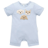 Pure Baby 0-3 Months to 1 Year 0-3M Puppy Short Growsuit - Sky