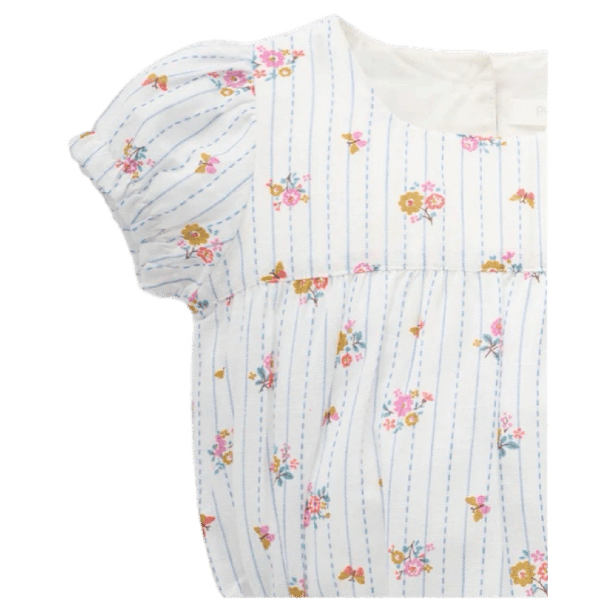 Pure Baby 0-3 Months to 1 Year Linen Blend Bodysuit - Butterfly Stripe