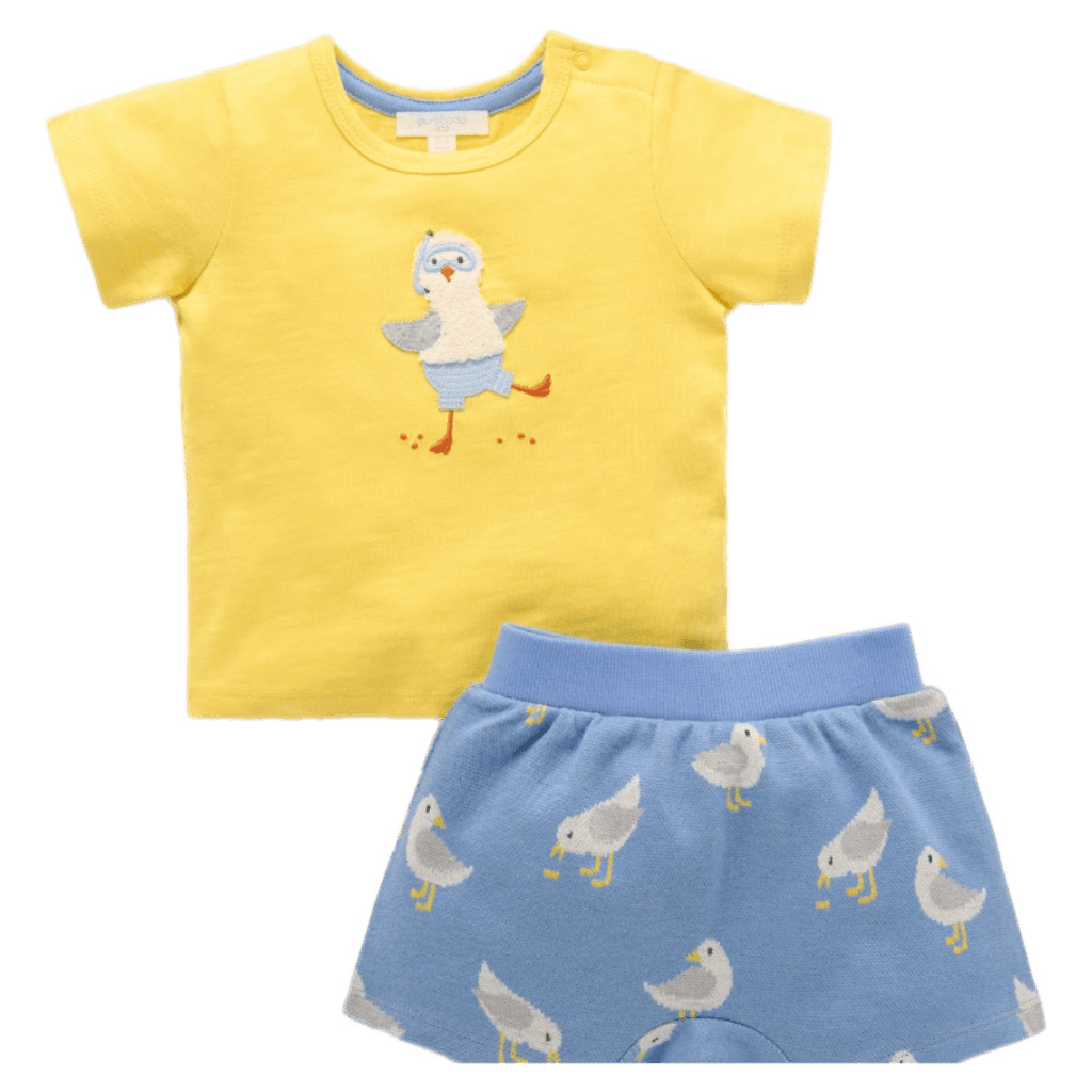 Pure Baby 0-3 Months to 2 Years 0-3M Seagull Set - Seagull Jacquard