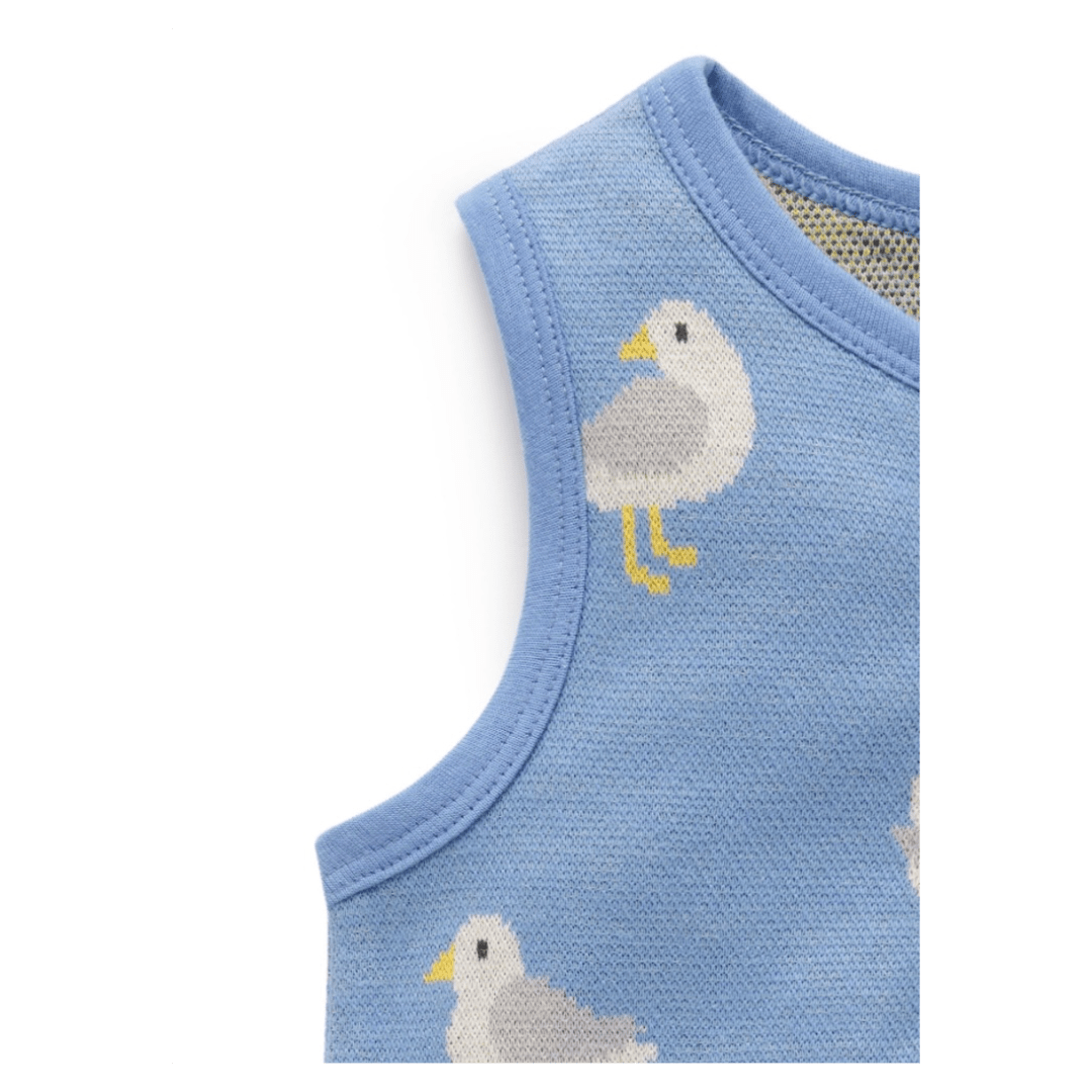 Pure Baby 0-3 Months to 2 Years Jacquard Onsie - Seagull Jacquard