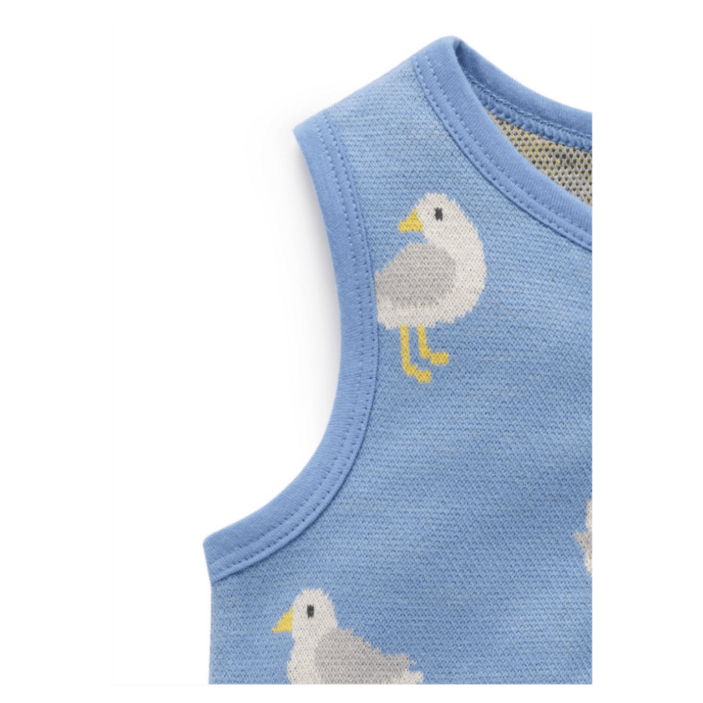 Pure Baby 0-3 Months to 2 Years Jacquard Onsie - Seagull Jacquard