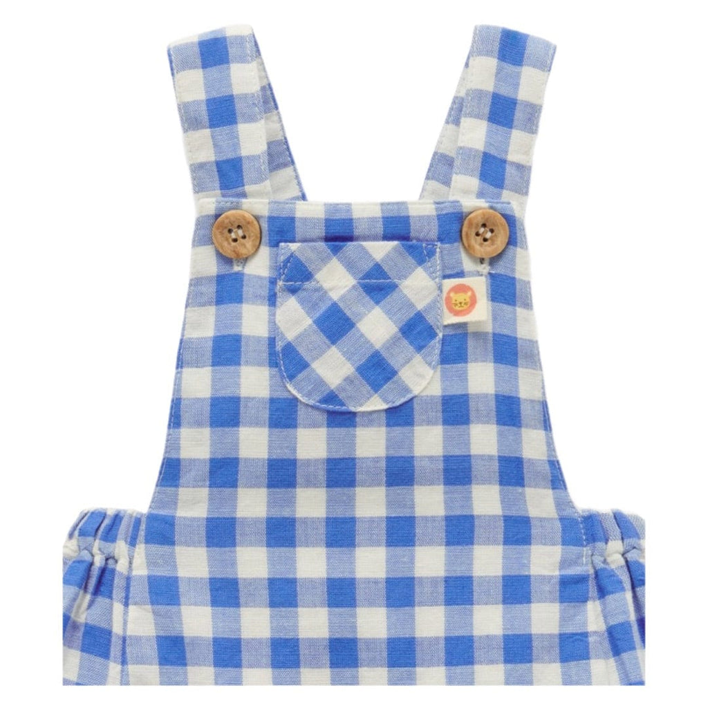 Pure Baby 0-3 Months to 2 Years Linen Blend Overall - Nile Gingham
