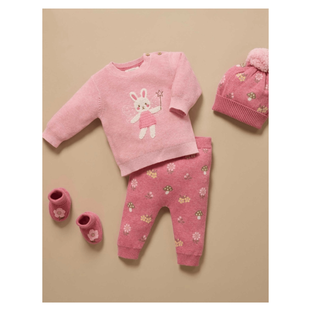 Pure Baby 0-3 Months to 2 Years Magical Forest Leggings - Toadstool Jacquard