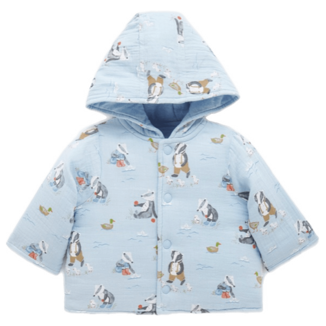 Pure Baby Reversible Jacket Badger The Donkeys Tale The Donkey