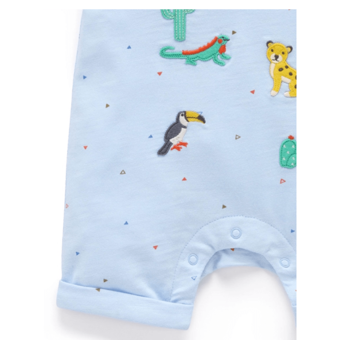 Pure Baby 0-3 Months to 2 Years Short Growsuit - Animal Fiesta
