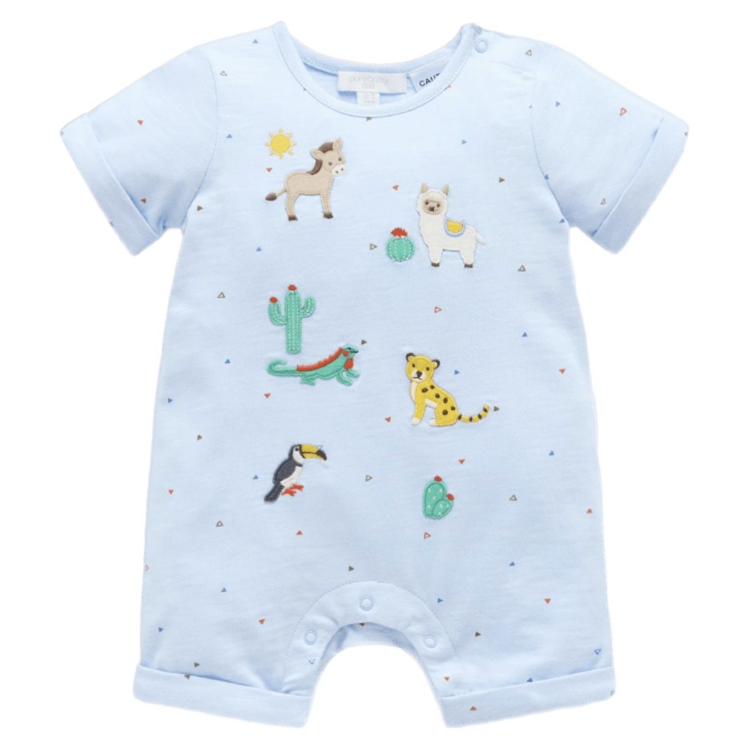 Pure Baby 0-3 Months to 2 Years Short Growsuit - Animal Fiesta