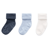 Pure Baby 0-3 Months to 3-5 Years 3 Pack Rib Socks - Blue