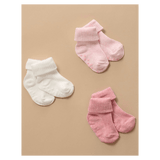 Pure Baby 0-3 Months to 3-5 Years 3 Pack Rib Socks - Pink