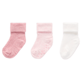 Pure Baby 0-3 Months to 3-5 Years 3 Pack Rib Socks - Pink