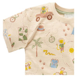 Pure Baby 0-3 Months to 3 Years Linen Blend Overall Set - Olive