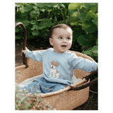 Pure Baby 0-3 Months to 3 Years Puppy Embroidered Jumper - Sky Melange