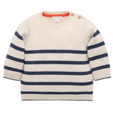 Pure Baby 0-3 Months to 5 Years 0-3M Classic Striped Jumper - French Navy Stripe