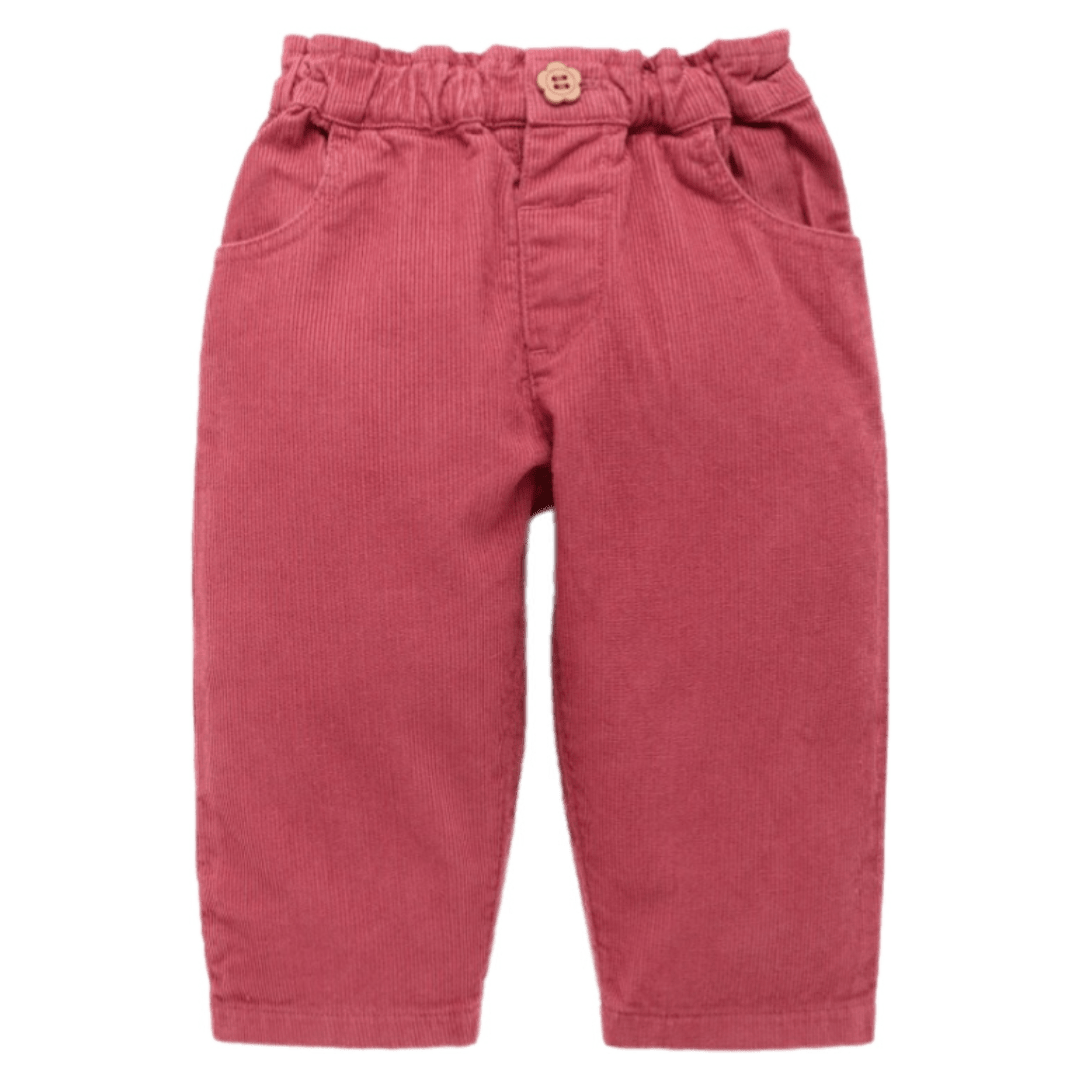 Pure Baby 0-3 Months to 5 Years 0-3M Corduroy Pull On Pants - Toadstool