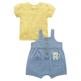 Pure Baby 0-3 Months to 5 Years 0-3M Faded Denim - Pocket Overall Set