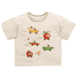 Pure Baby 0-3 Months to 5 Years 0-3M Garden Cars Tee - Beech Stripe