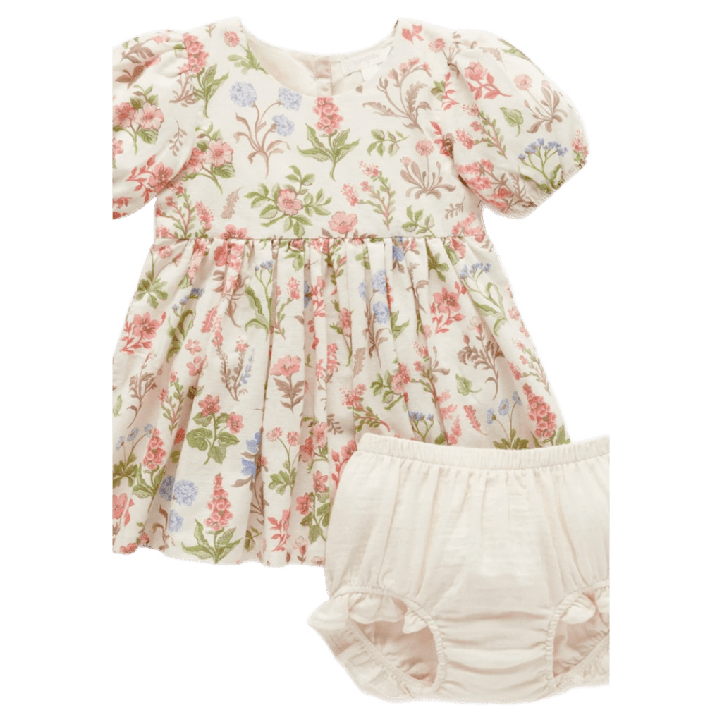 Pure Baby 0-3 Months to 5 Years 0-3M Linen Blend Dress - Dune Flowers