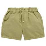Pure Baby 0-3 Months to 5 Years 0-3M Linen Blend Pull On Shorts - Olive