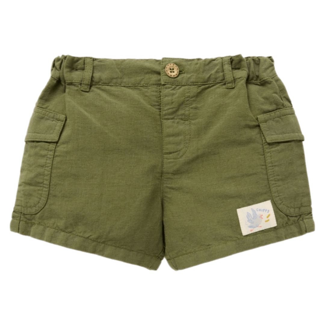 Pure Baby 0-3 Months to 5 Years 0-3M Linen Blend Shorts - Seaweed