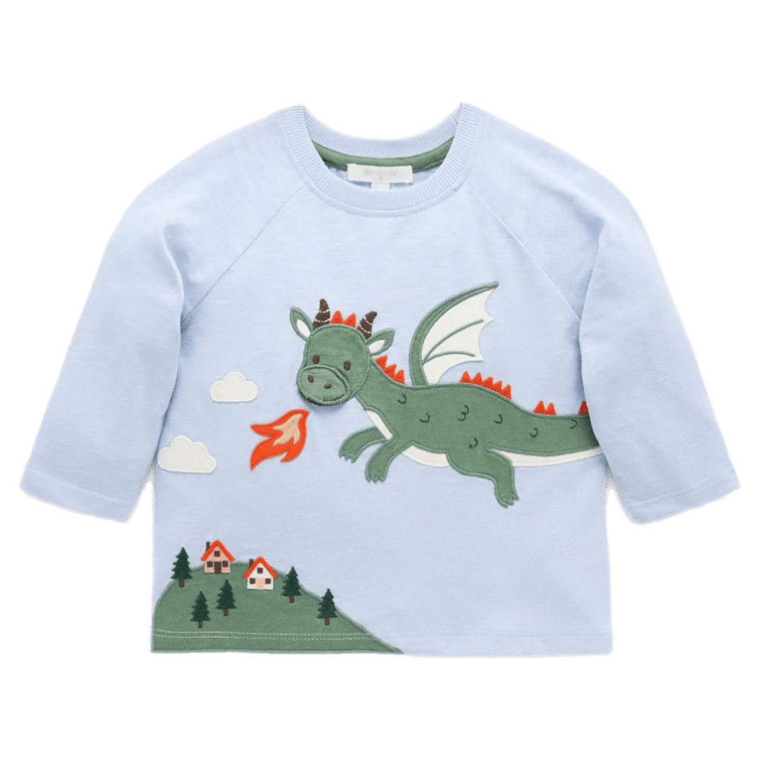 Pure Baby 0-3 Months to 5 Years 0-3M Long Sleeve Tee - Flying Dragon