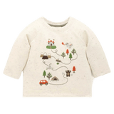 Pure Baby 0-3 Months to 5 Years 0-3M Long Sleeve Thick Tee - Castle Map