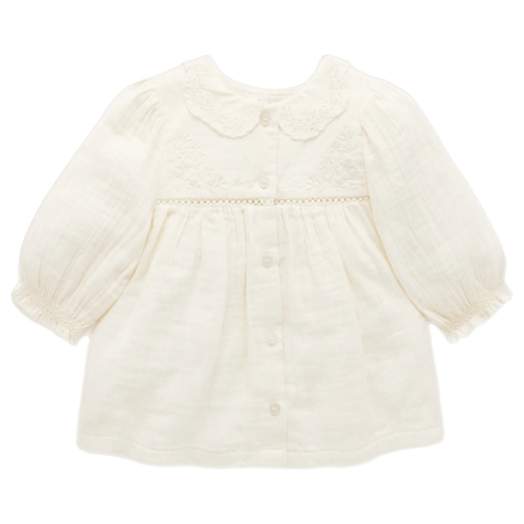 Pure Baby 0-3 Months to 5 Years 0-3M Meadow Blouse - Cloud