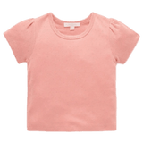 Pure Baby 0-3 Months to 5 Years 0-3M Pointelle Short Sleeve Tee - Peach