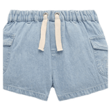 Pure Baby 0-3 Months to 5 Years 0-3M Pull On Denim Shorts - Faded Denim