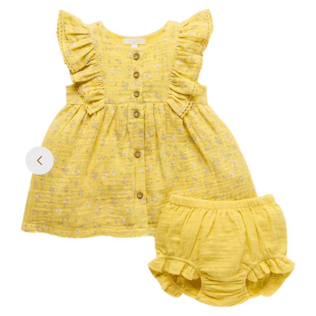 Pure Baby 0-3 Months to 5 Years 0-3M Sunshine Dress - Sunshine Floral