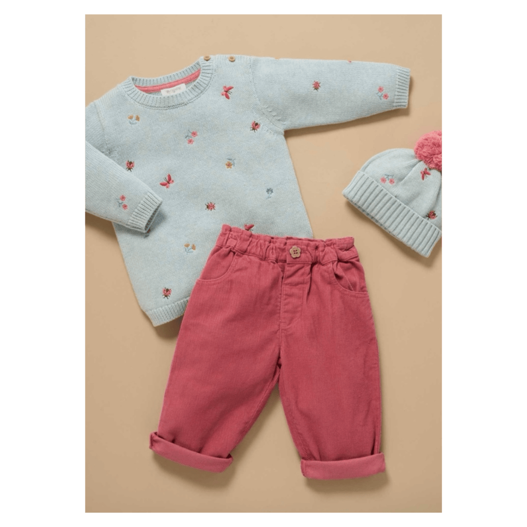 Pure Baby 0-3 Months to 5 Years Corduroy Pull On Pants - Toadstool