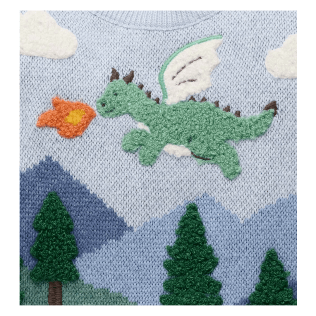 Pure Baby 0-3 Months to 5 Years Dragon Mountain Jumper - Dragon Jacquard