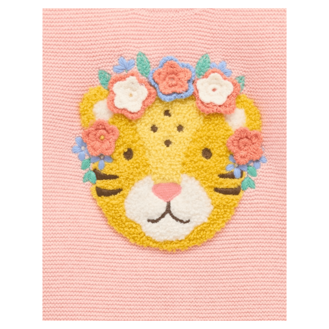 Pure Baby 0-3 Months to 5 Years Embroidered Frida Jumper - Guava Melange
