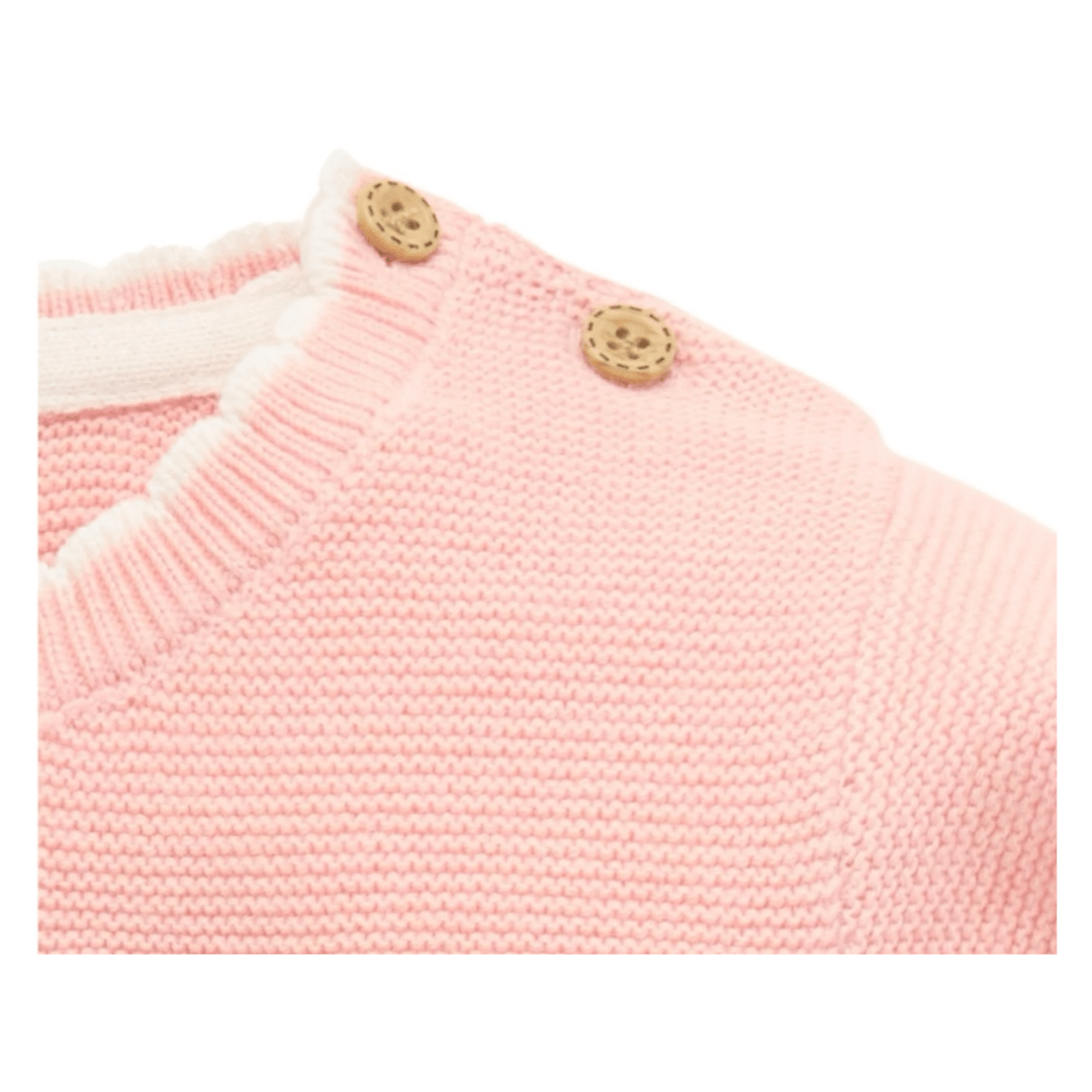 Pure Baby 0-3 Months to 5 Years Embroidered Frida Jumper - Guava Melange