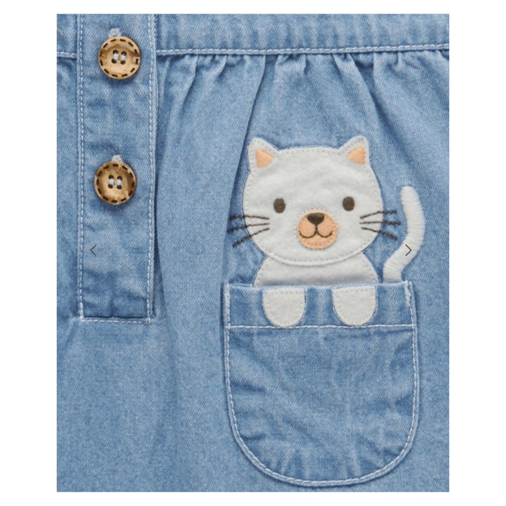 Pure Baby 0-3 Months to 5 Years Faded Denim - Pocket Overall Set