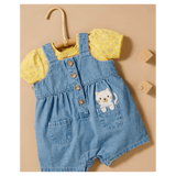 Pure Baby 0-3 Months to 5 Years Faded Denim - Pocket Overall Set