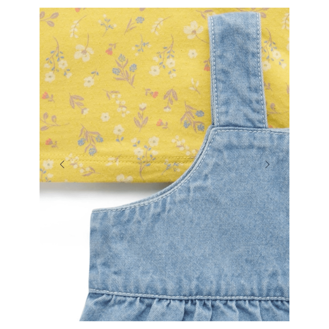 Pure Baby 0-3 Months to 5 Years Faded Denim - Pocket Overall Set