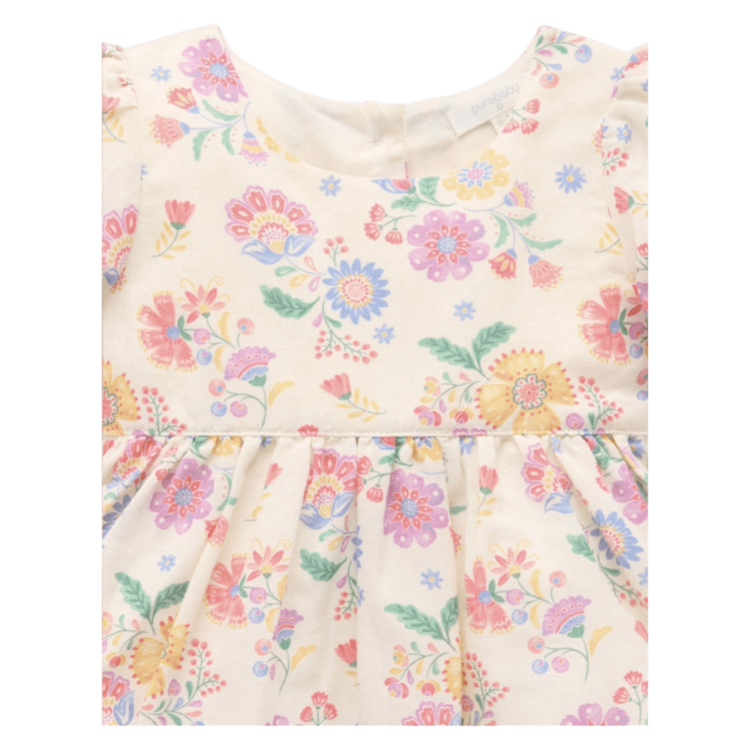 Pure Baby 0-3 Months to 5 Years Floral Linen Blend Dress - Mexican Floral