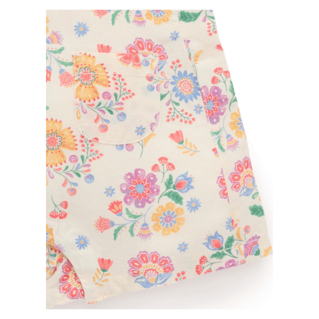 Pure Baby 0-3 Months to 5 Years Floral Linen Blend Overall Set - Mexican Floral
