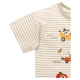 Pure Baby 0-3 Months to 5 Years Garden Cars Tee - Beech Stripe
