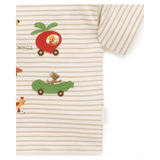 Pure Baby 0-3 Months to 5 Years Garden Cars Tee - Beech Stripe