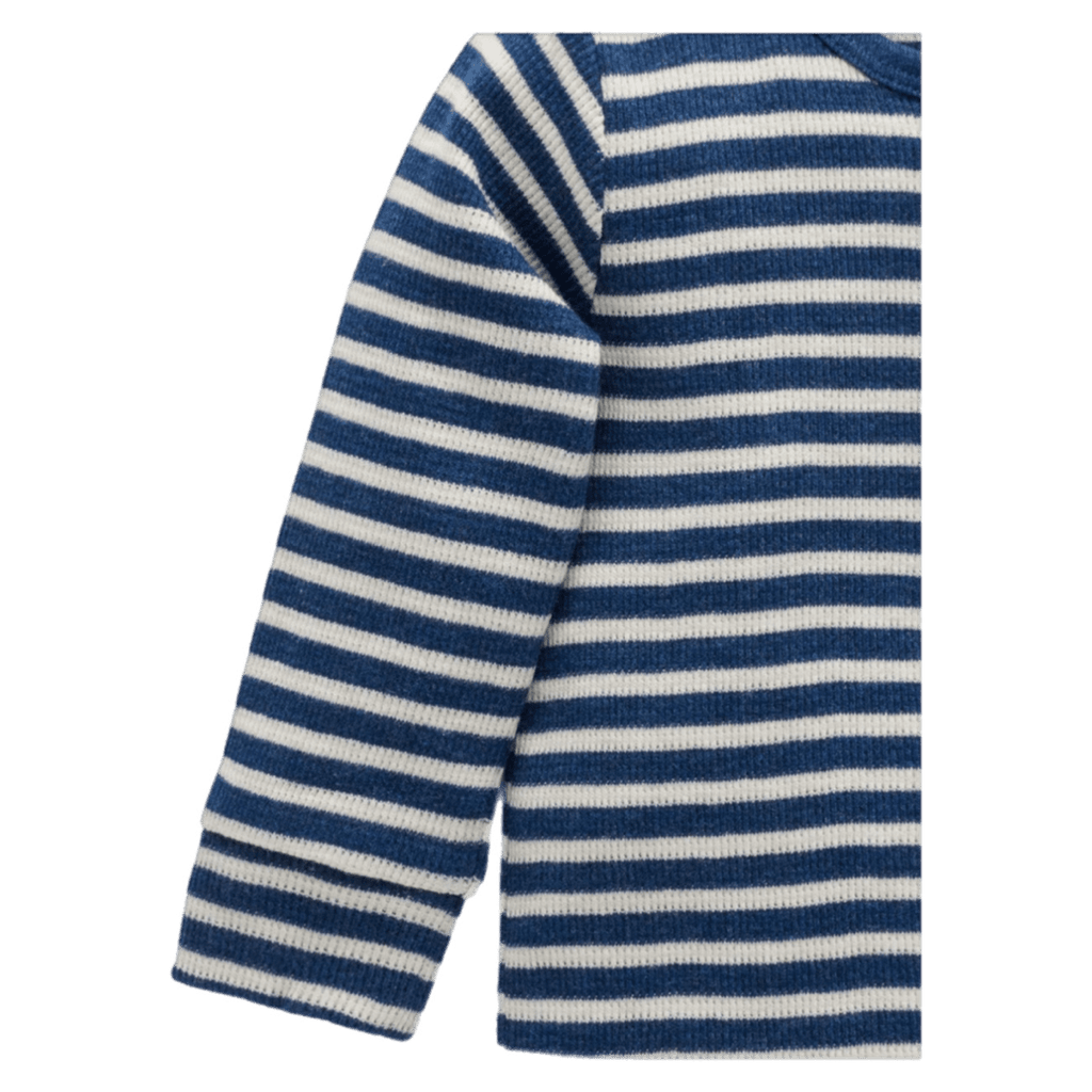 Pure Baby 0-3 Months to 5 Years Henley Waffle Top - Blueberry Stripe