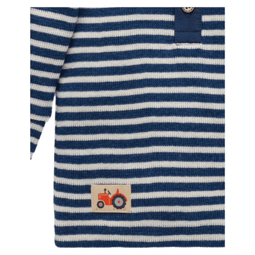 Pure Baby 0-3 Months to 5 Years Henley Waffle Top - Blueberry Stripe