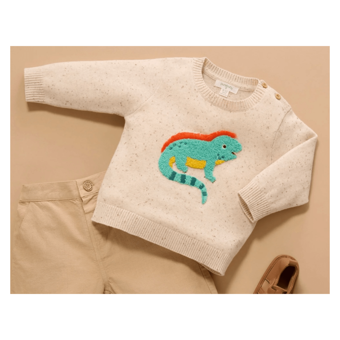 Pure Baby 0-3 Months to 5 Years Iguana Jumper - Sand Neppy