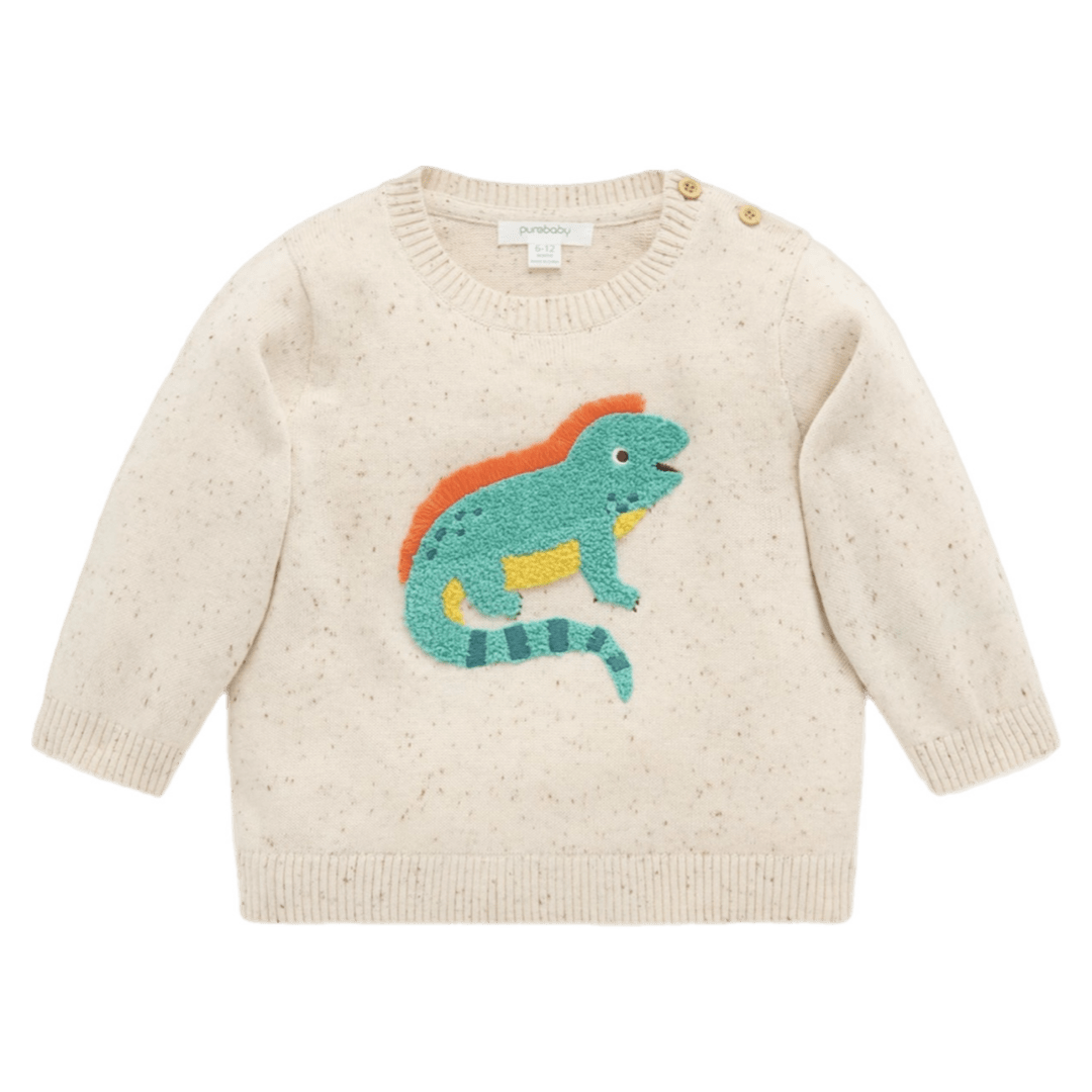Pure Baby 0-3 Months to 5 Years Iguana Jumper - Sand Neppy