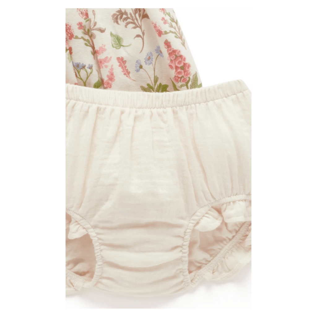 Pure Baby 0-3 Months to 5 Years Linen Blend Dress - Dune Flowers