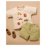Pure Baby 0-3 Months to 5 Years Linen Blend Pull On Shorts - Olive
