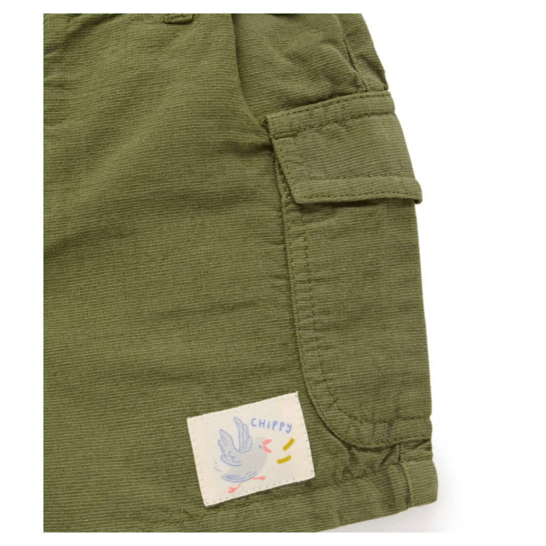 Pure Baby 0-3 Months to 5 Years Linen Blend Shorts - Seaweed